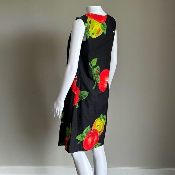 Vintage Apple Print Front Zip Shift Dress - Picture 3 of 7